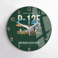 Thumbnail for Boeing P-12E design on dark green no frame wall clock