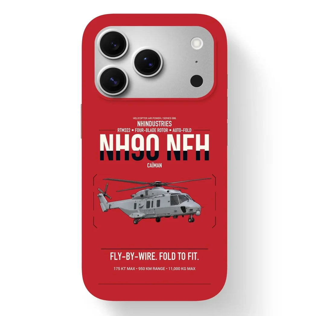 NHIndustries NH90 NFH Caïman design on red magsafe iphone case, for iPhone 17 Pro