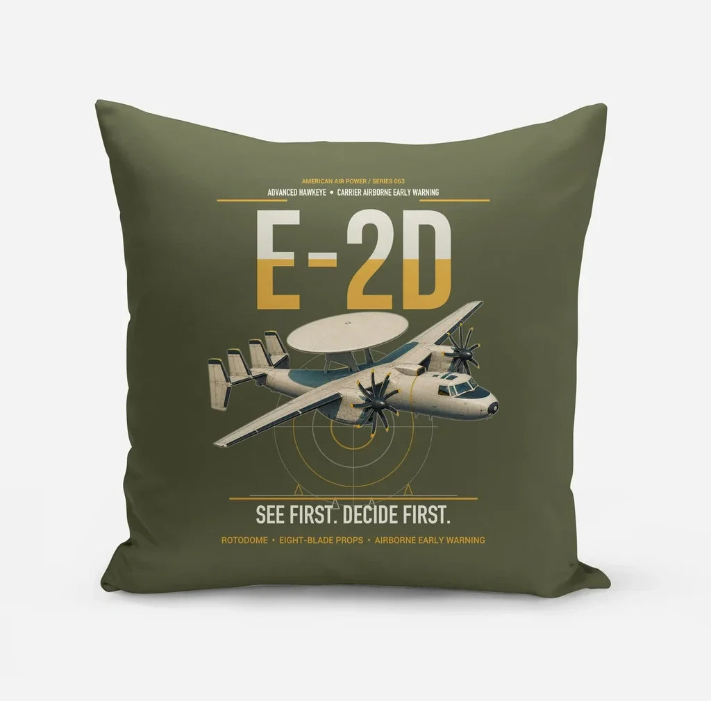 E-2D Advanced Hawkeye design on green army pillow