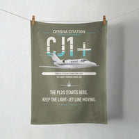 Thumbnail for Cessna Citation CJ1+ design on green army towel
