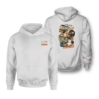 Thumbnail for SIGNAL 653 - Machines Sleep. Hangars Remember. - Double-Side Hoodie design on white double side hoodie