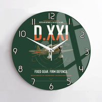 Thumbnail for Fokker D.XXI — Dutch LVA aircraft 221 design on dark green no frame wall clock