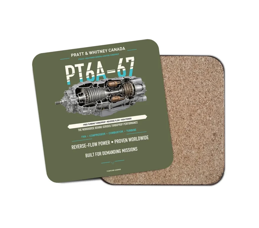 PT6A-67 design on green army 1 piece coaster