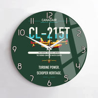 Thumbnail for Canadair CL-215T design on dark green no frame wall clock