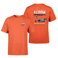 Thumbnail for Airbus A400M Atlas design on orange t-shirt, double-side print