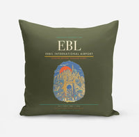 Thumbnail for Erbil International Airport (EBL) design on green army pillow
