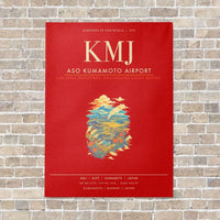 Thumbnail for Aso Kumamoto Airport KMJ - Canvas Framed - Red