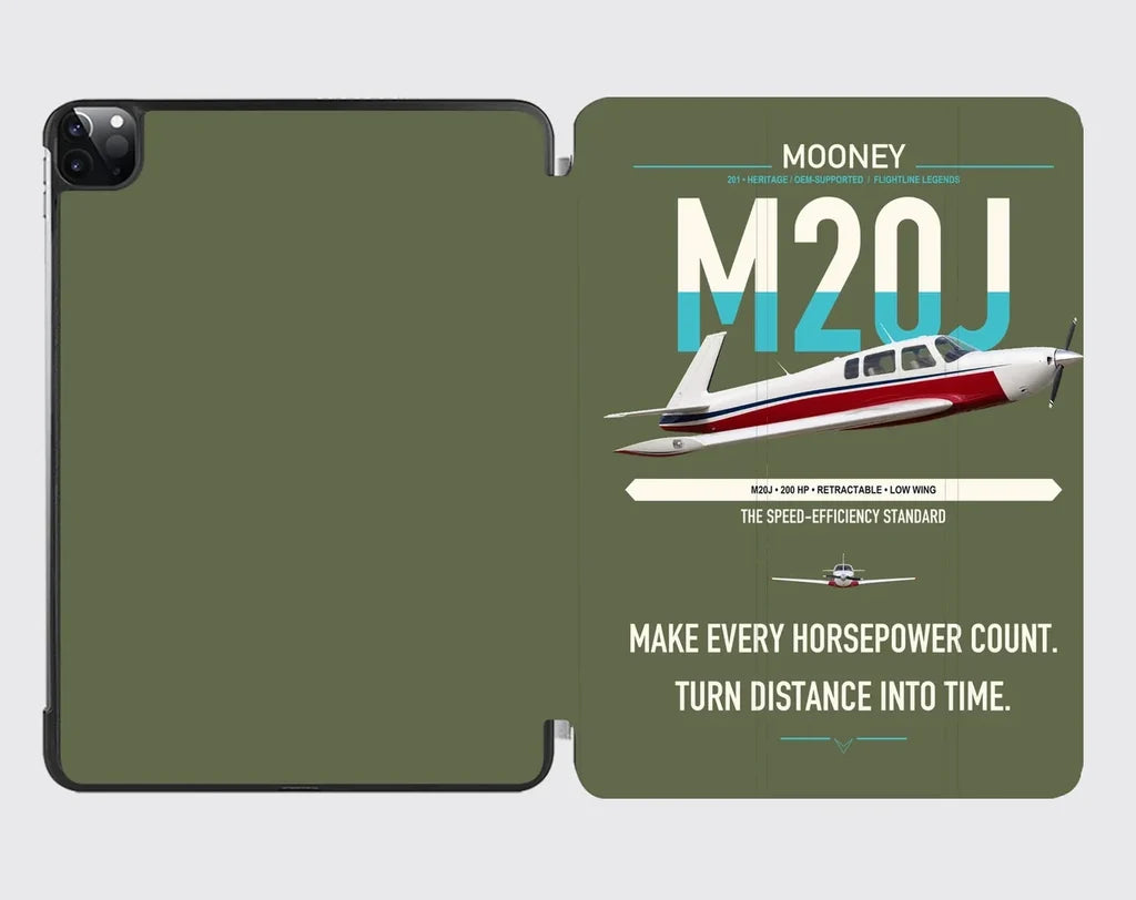 Mooney M20J 201 design on green army ipad tablet case
