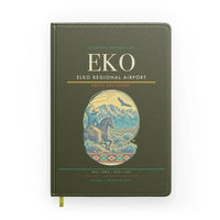 Thumbnail for Elko Regional Airport (EKO) design on green army notebook