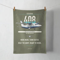 Thumbnail for Cessna 408 SkyCourier design on green army towel