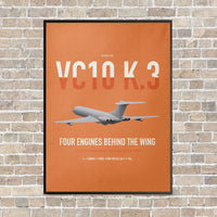 Thumbnail for Vickers VC10 K.3 vertical canvas print - framed - orange background