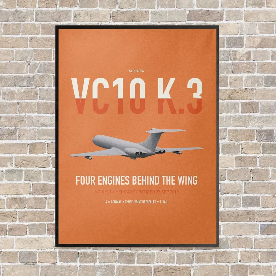 Vickers VC10 K.3 vertical canvas print - framed - orange background