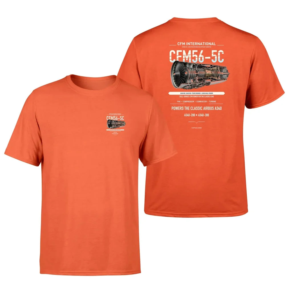 CFM56-5C design on orange t shirt