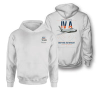 Thumbnail for Dassault Mystère IV A design on white double-side hoodie, double-side print