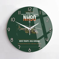Thumbnail for NHIndustries NH90 TTH design on dark green no frame wall clock