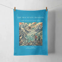 Thumbnail for VINTAGE G4006 - The Mountain Crossing - Designed Towels design on turquoise