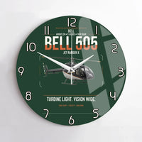 Thumbnail for Bell 505 Jet Ranger X design on dark green no frame wall clock
