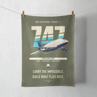 Thumbnail for Boeing 747-400 Dreamlifter design on green army towel