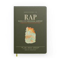 Thumbnail for Rapid City Regional Airport (RAP) design on green army notebook