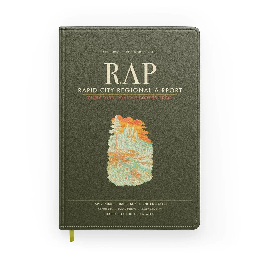 Rapid City Regional Airport (RAP) design on green army notebook