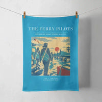 Thumbnail for VINTAGE G4503 - The Ferry Pilots - Designed Towels design on turquoise
