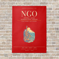 Thumbnail for Central Japan International Airport NGO - Canvas Framed - Red
