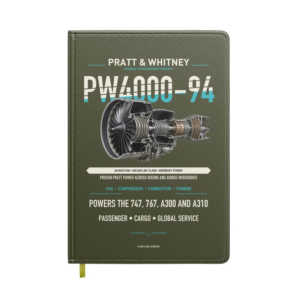PW4000-94 design on green army notebook