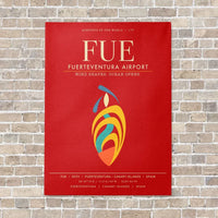 Thumbnail for Fuerteventura Airport FUE - Canvas Framed - Red