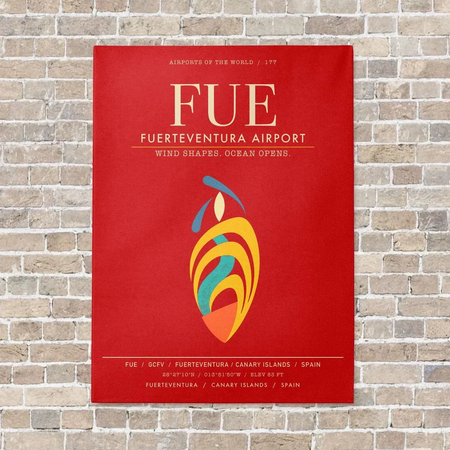 Fuerteventura Airport FUE - Canvas Framed - Red