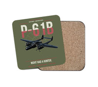 Thumbnail for P-61B Black Widow design on green army 1 piece coaster