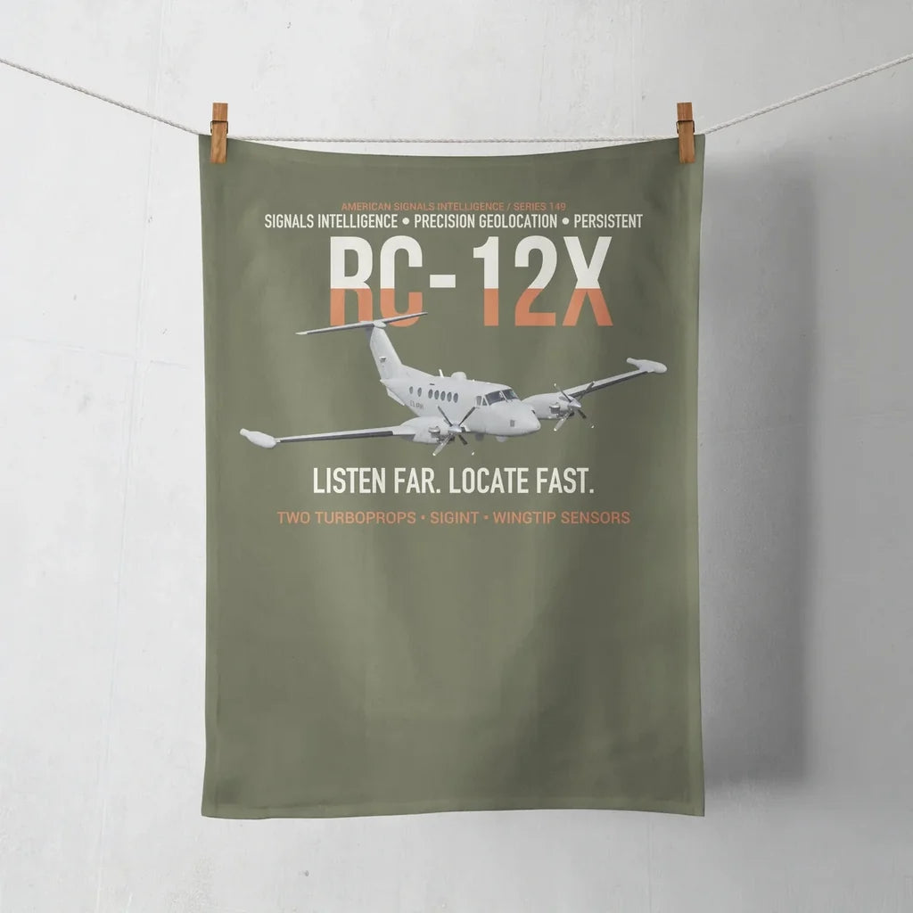 RC-12X Guardrail Signals From Above design on green army towel
