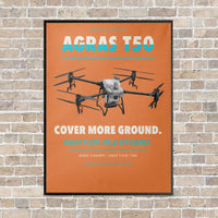 Thumbnail for DJI Agras T50 vertical canvas print - framed - orange background