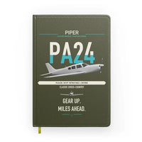 Thumbnail for Piper PA-24-250 Comanche 250 design on green army notebook