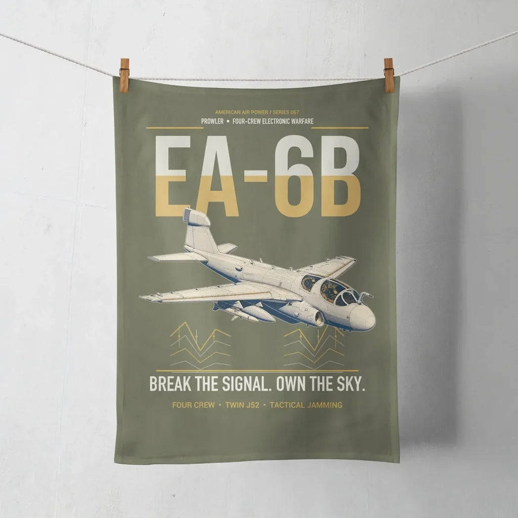 EA-6B Prowler design on green army towel