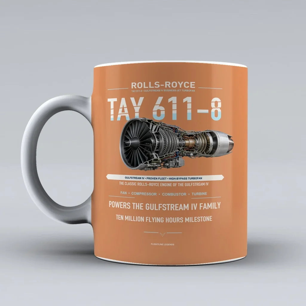 611-8 Mug design on orange tay