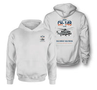 Thumbnail for Sikorsky CH-148 Cyclone design on white double-side hoodie, double-side print