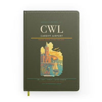 Thumbnail for Cardiff Airport (CWL) design on green army notebook
