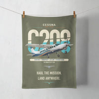 Thumbnail for Cessna 208 Caravan design on green army towel