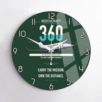 Thumbnail for Beechcraft King Air 360 design on dark green no frame wall clock
