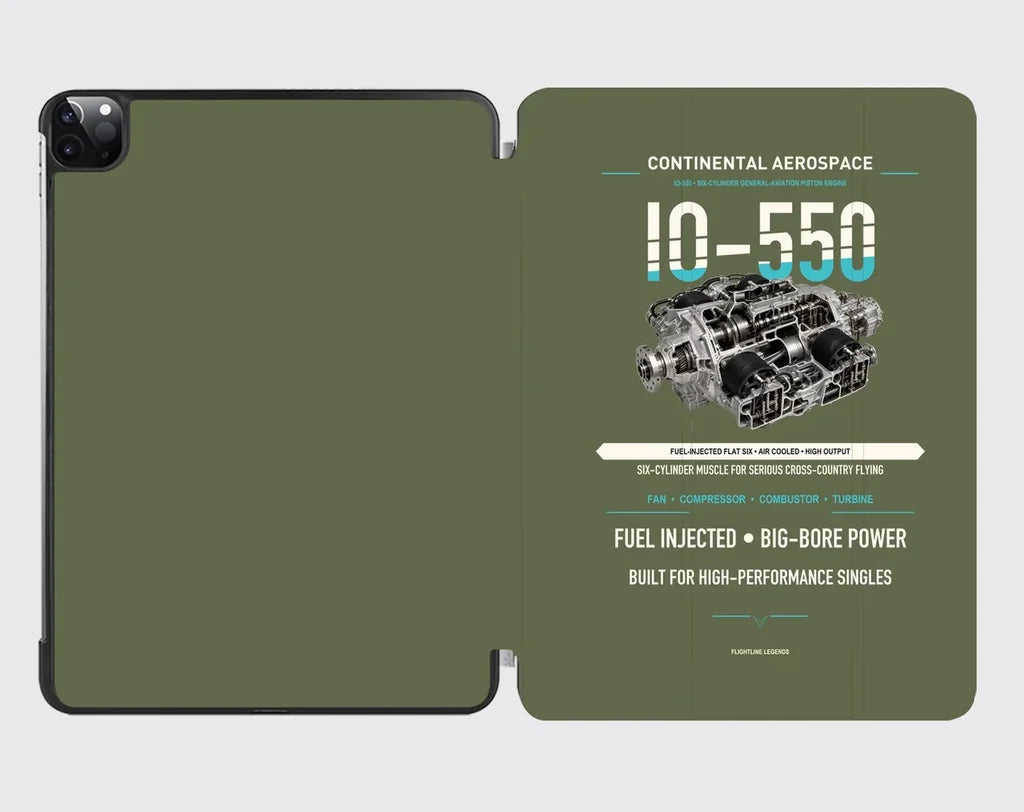 IO-550 design on green army ipad tablet case