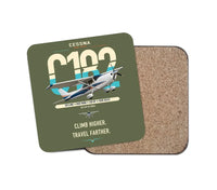 Thumbnail for Cessna 182 Skylane design on green army 1 piece coaster
