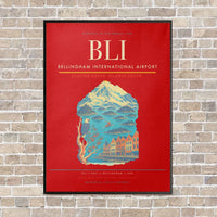 Thumbnail for Bellingham International Airport BLI - Canvas Framed - Red