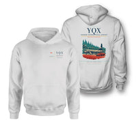 Thumbnail for Gander International Airport (YQX) design on white double-side hoodie