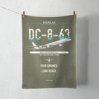 Thumbnail for Douglas DC-8-63 design on green army towel