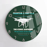 Thumbnail for DJI Phantom 4 Pro V2.0 design on dark green no frame wall clock