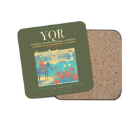 Thumbnail for Regina International Airport (YQR) design on green army 1 piece coaster