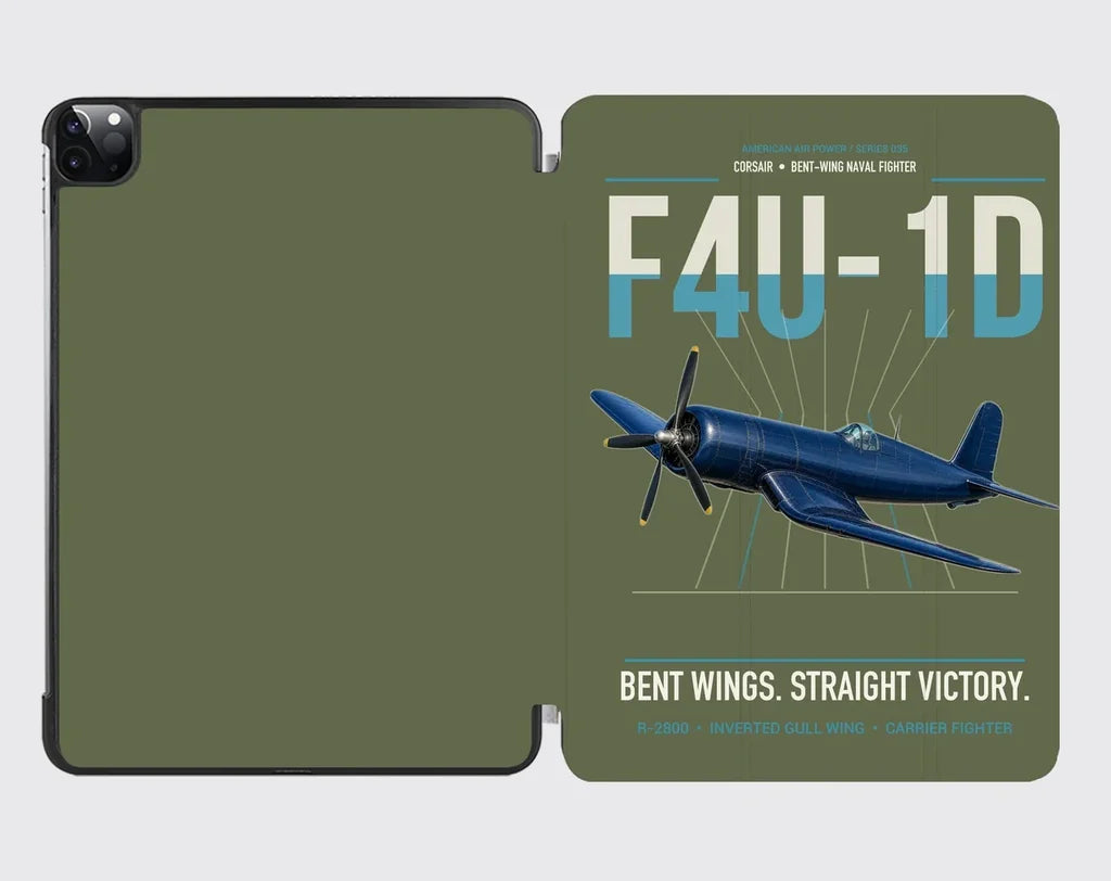 F4U-1D Corsair design on green army ipad tablet case