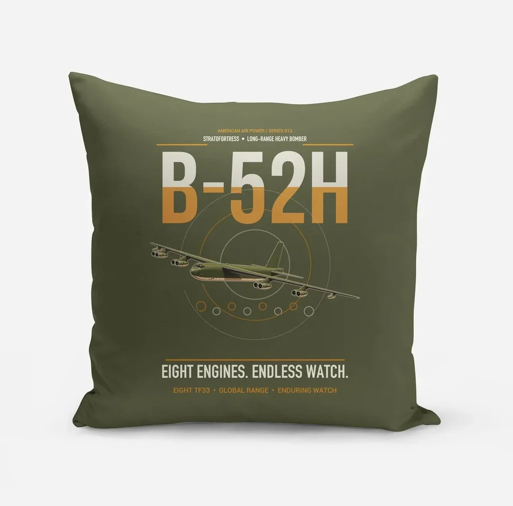 B-52H Stratofortress design on green army pillow