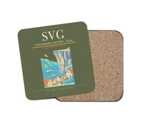 Thumbnail for Stavanger Airport, Sola (SVG) design on green army 1 piece coaster