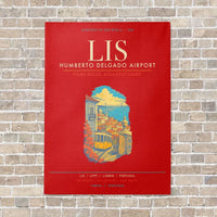 Thumbnail for Lisbon Humberto Delgado Airport LIS - Canvas Framed - Red